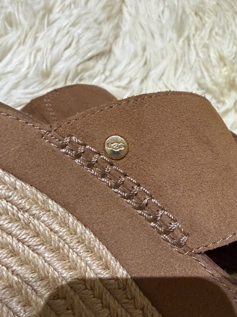 UGG Women's Abbot Slide Platform Sandal in Chestnut 7 - Picture 6 of 6